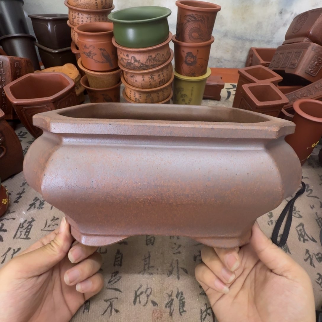 紫砂花盆宜兴紫砂正品21x10