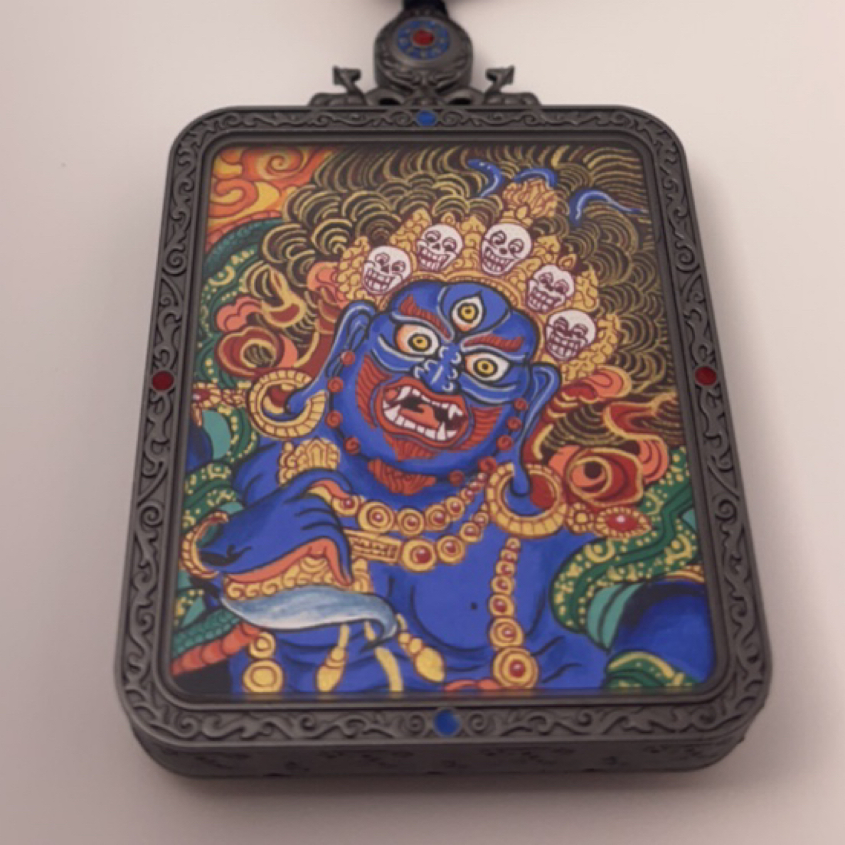 纯手绘六臂玛哈嘎拉大黑天（热贡）