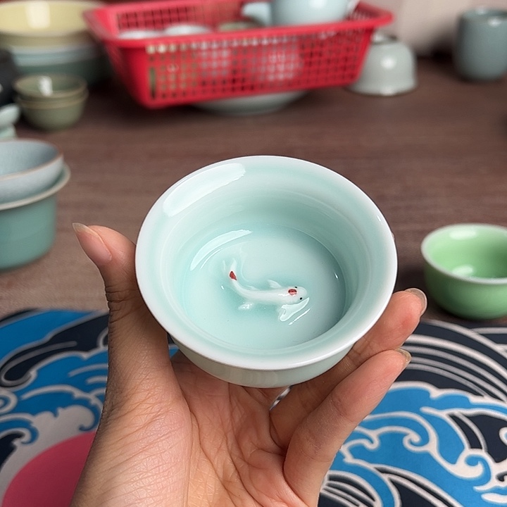 龙泉云间青瓷小米茶器