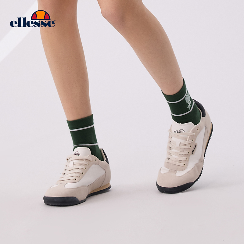 Ellesse复古百搭低帮情侣反毛皮男女同款时尚潮流德训阿甘鞋