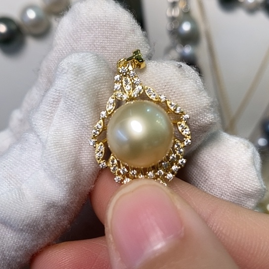 海水珍珠颈饰银S925镶嵌11.6