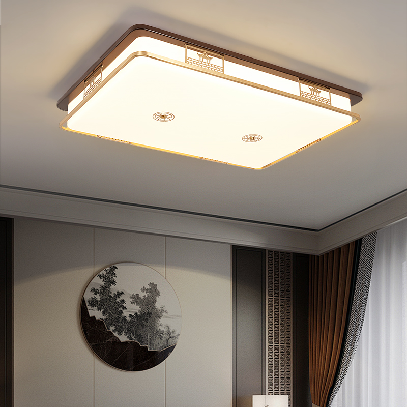 新中式大气客厅餐厅卧室圆形主卧高端吸顶灯