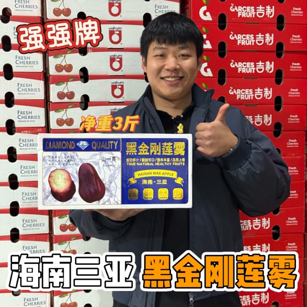 【强强家】海南三亚黑金刚莲雾3斤装清甜补水 顺丰包邮