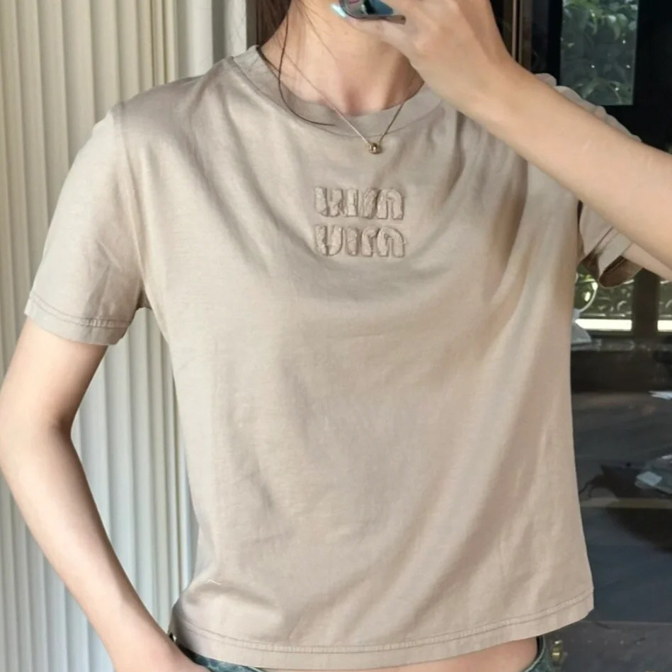 99新 MIU MIU/缪缪  Miumiu短袖T恤/S码/Xspy100