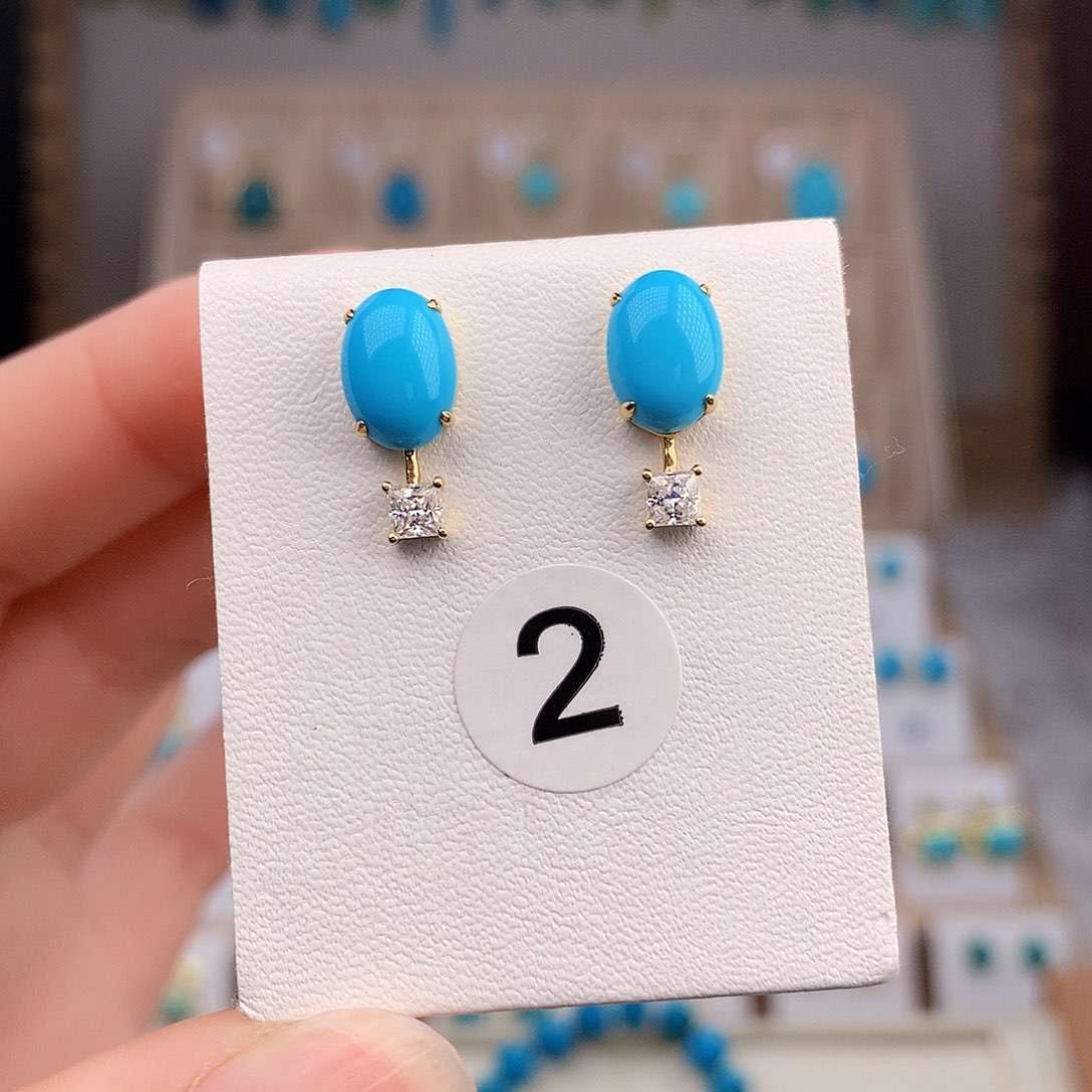 绿松石珠宝奇石18K金镶嵌