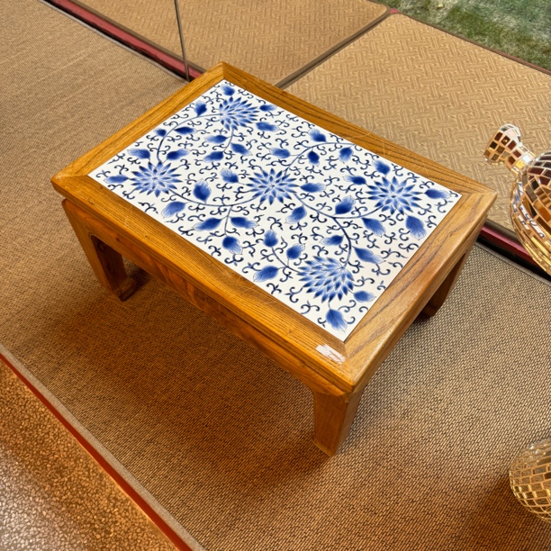 【BENNY本尼家】手绘瓷板画炕桌茶几圆形实木小桌子创意家居摆件