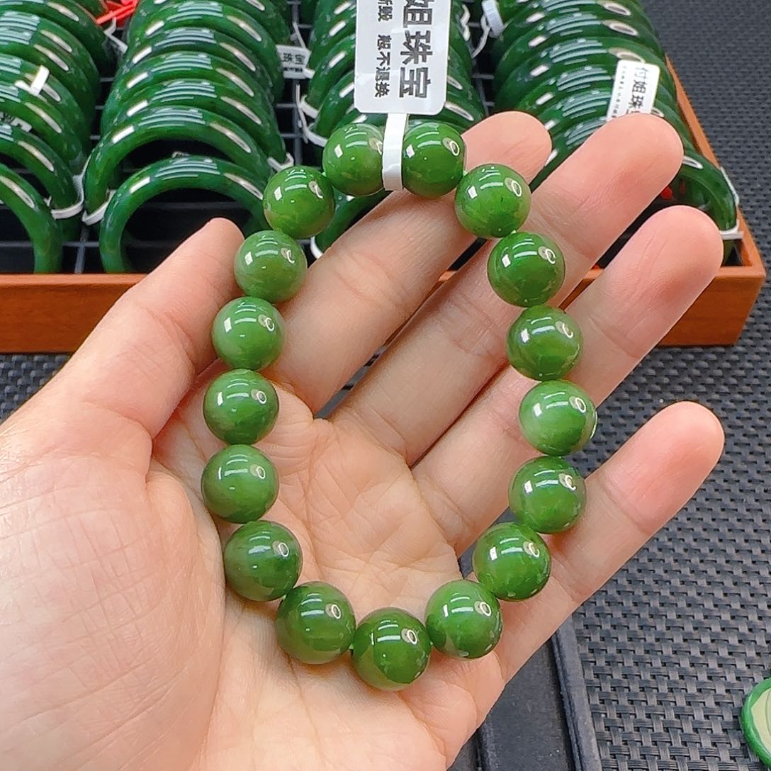 未镶嵌手链和田玉碧玉手串卡12高