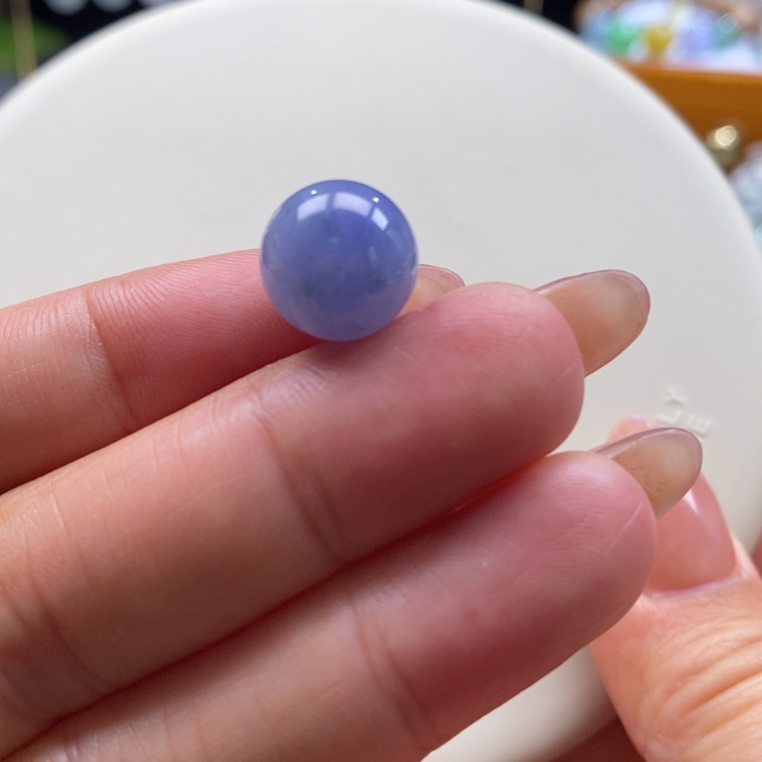 翡翠吊坠(不含链)未镶嵌翡翠浓蓝紫色珠卡12.1m