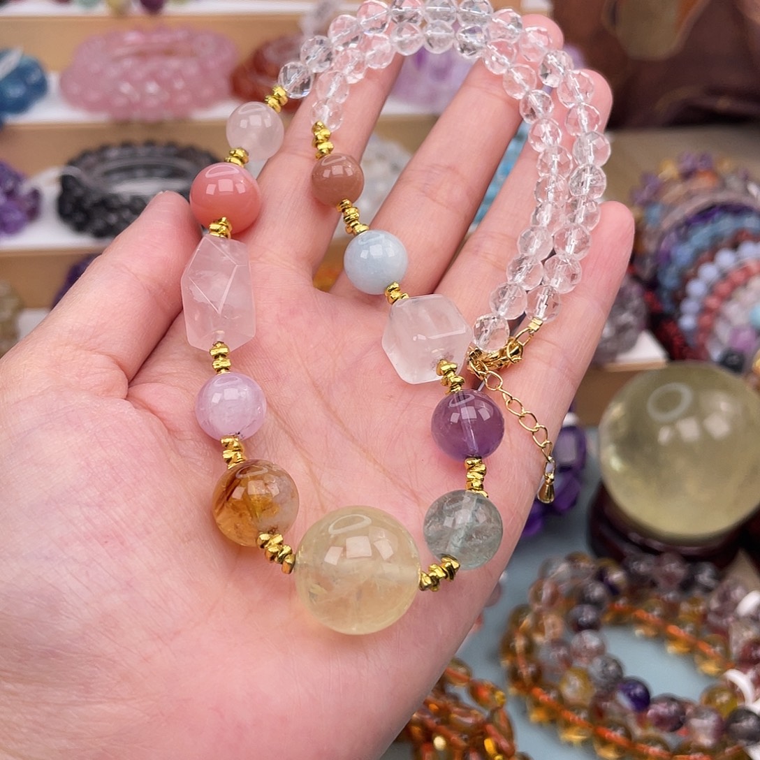 水晶未镶嵌手链多宝项链