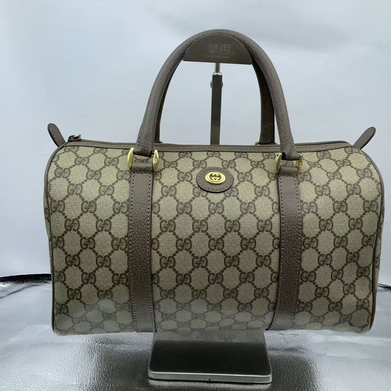 95新 GUCCI/古驰 95新 经典时尚pvc波士横版手提波士顿包