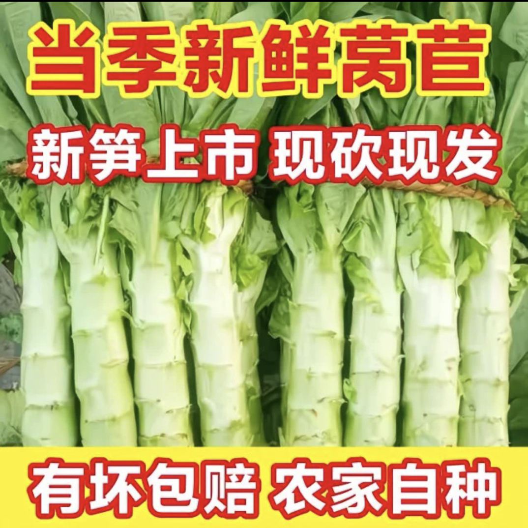 新鲜绿心莴笋当季时令蔬菜农家自种现砍现发包邮到家