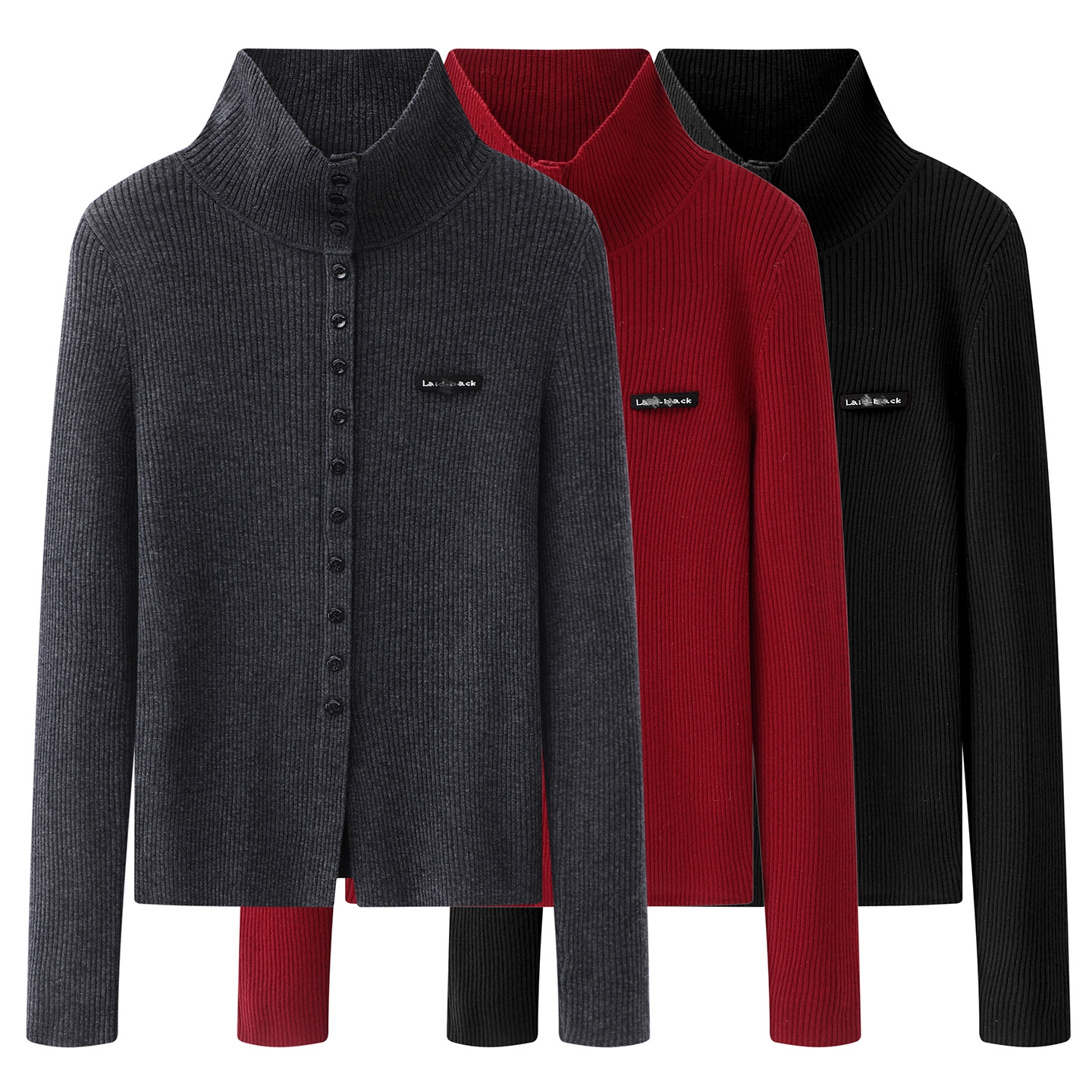 商场同款2025秋冬新休闲高领冬季加绒针织开衫时尚毛衣外套女0112