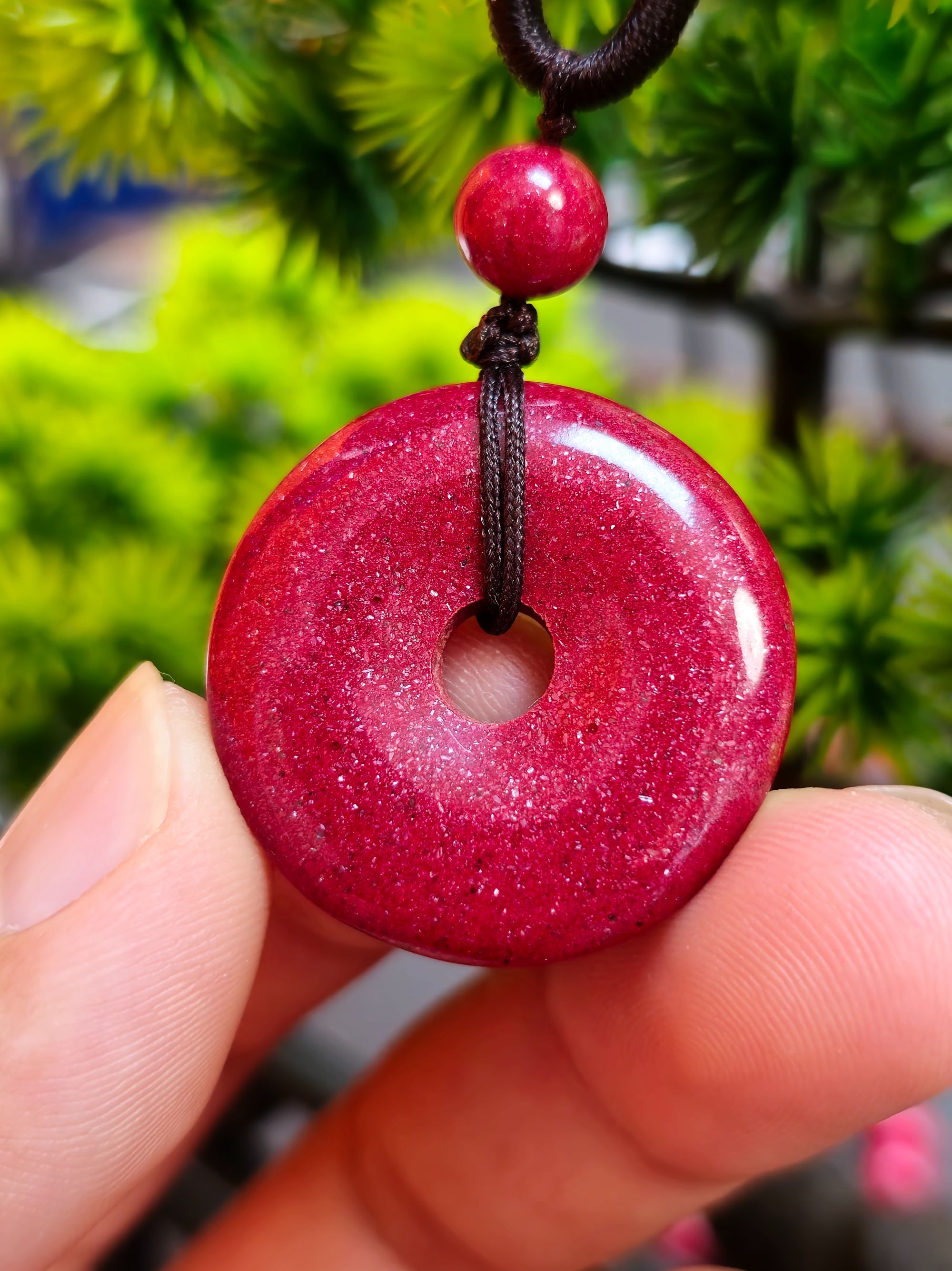 天然辰砂精选品高含量【马仙溪】朱砂平安扣吊坠本命年真正特级朱砂