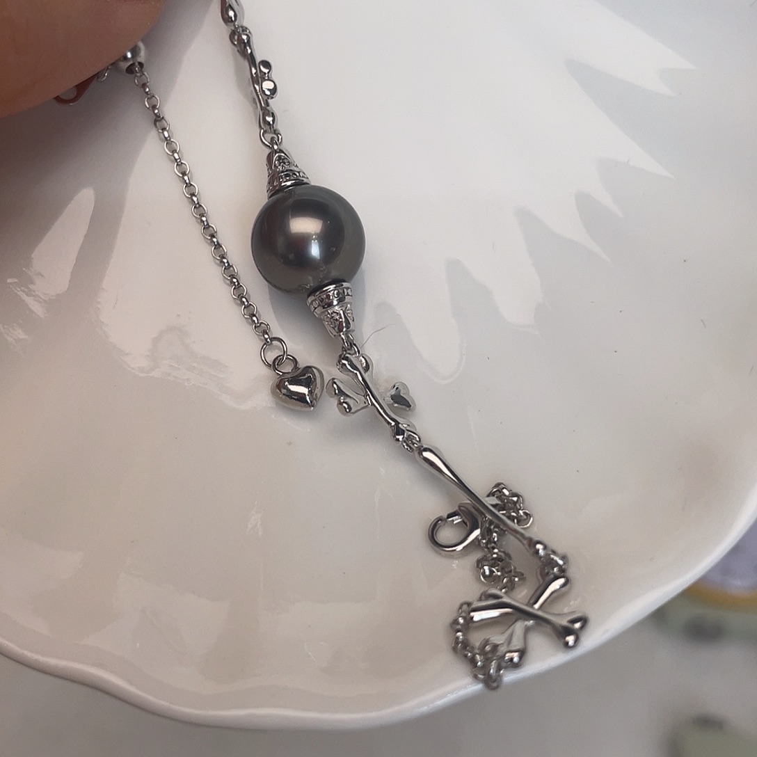 银S925镶嵌海水珍珠手绳