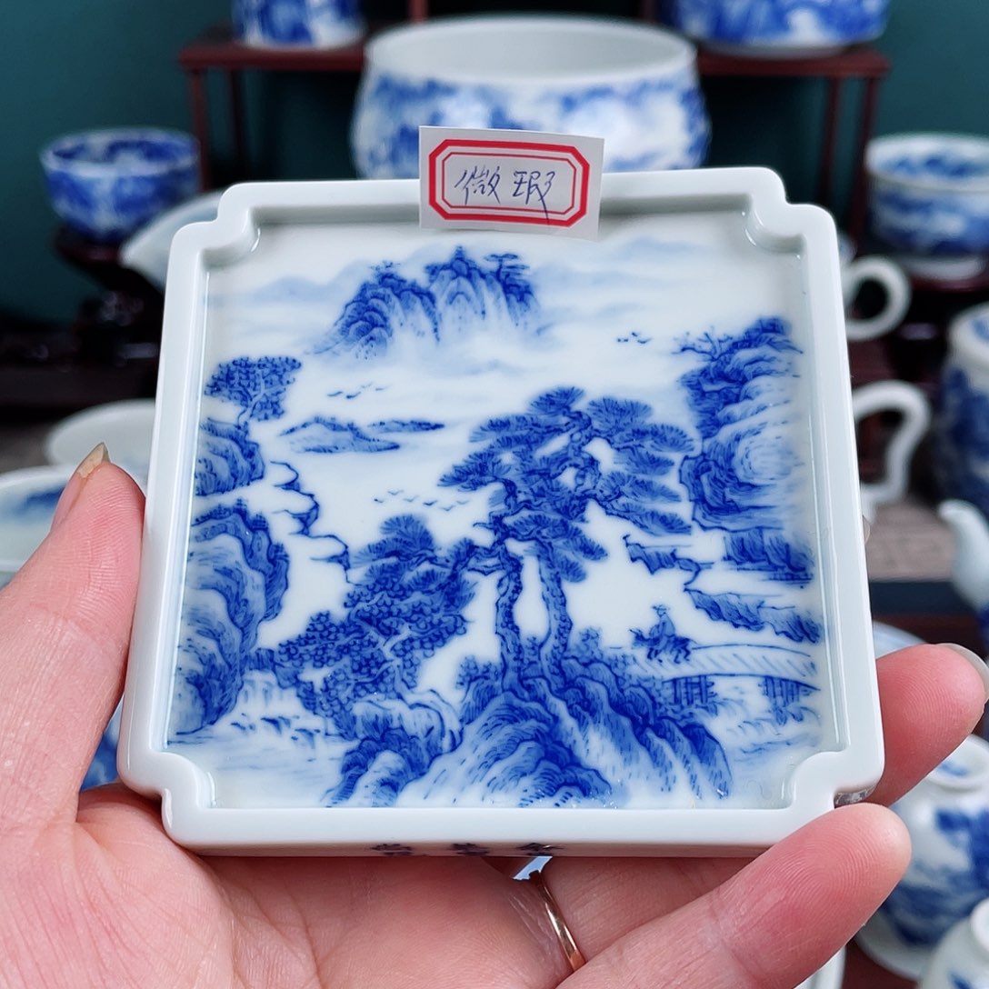手工手绘青花，青花
