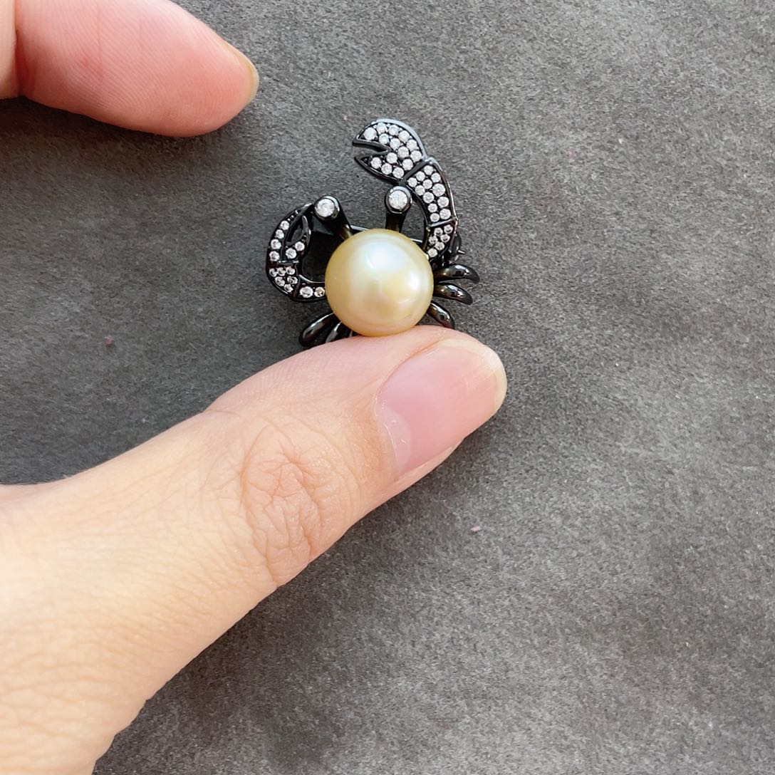 海水珍珠吊坠(不含链)银S925镶嵌