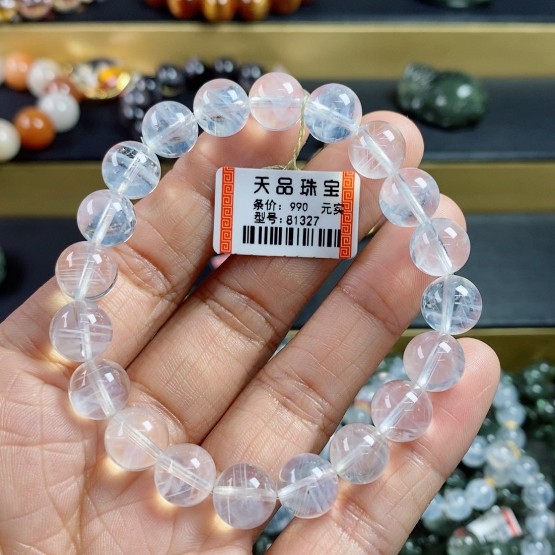 水晶手链未镶嵌～***～蓝针手链81327