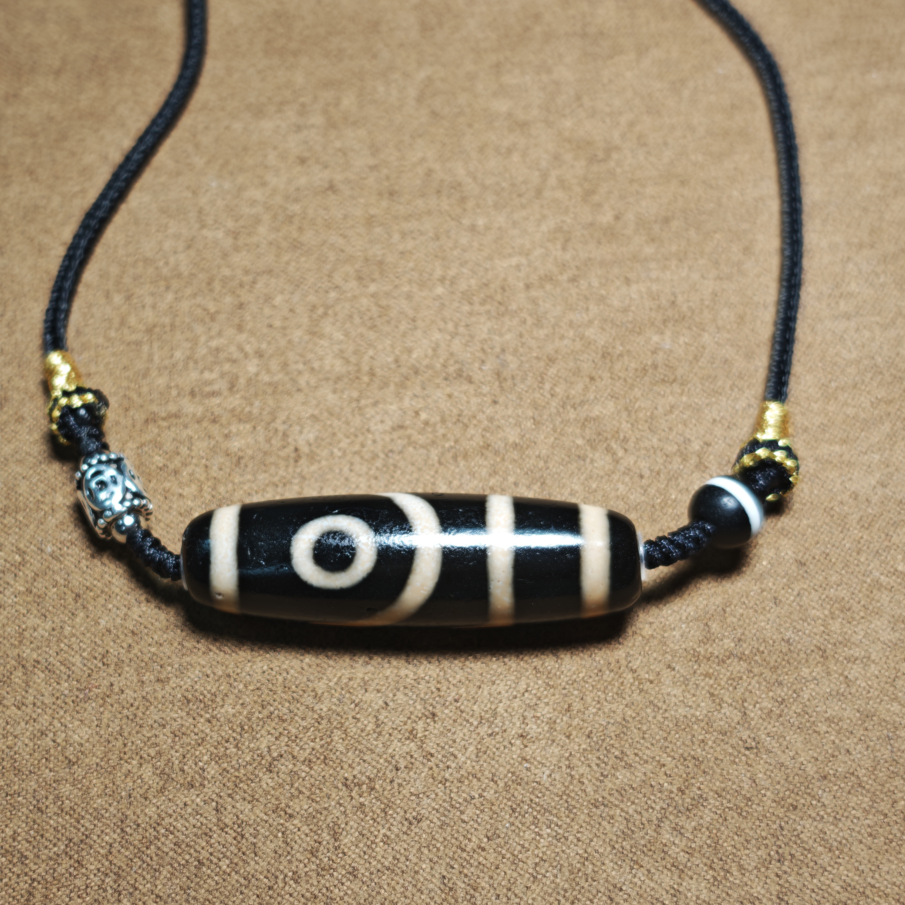 【画子甄选】两眼天珠原创设计款手工精编绳项链