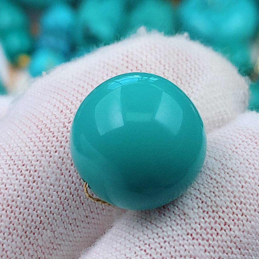未镶嵌绿松石珠宝奇石13.7mm
