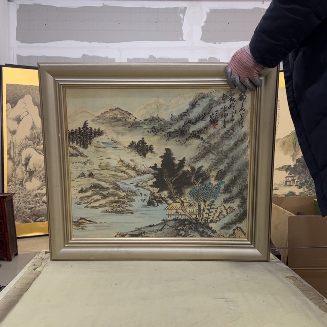 博***斋绘画屏风框画茶空间设计