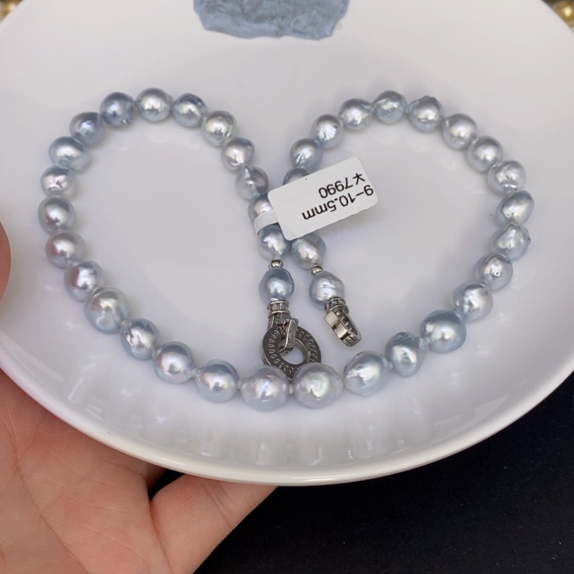 【闪购商品】海水珍珠项链未镶嵌悠*澳白项链9-10.5mm燕