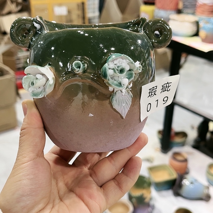 瓷片花盆多肉植物艺术品