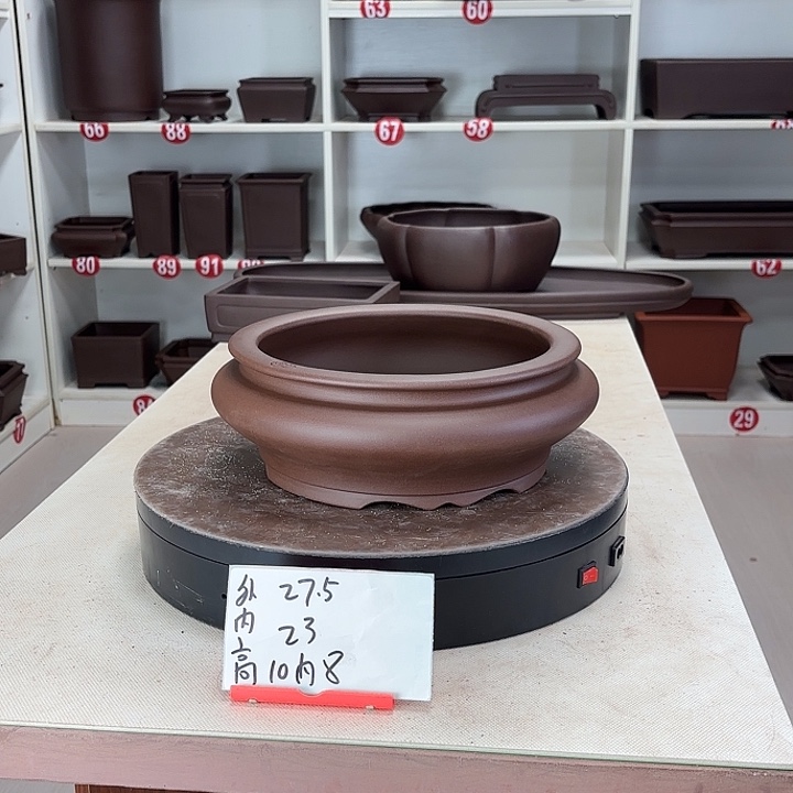 花盆紫砂束口圆盆