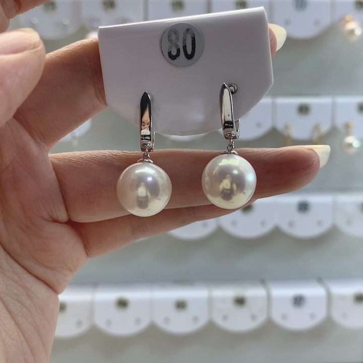 淡水珍珠耳饰银S925镶嵌