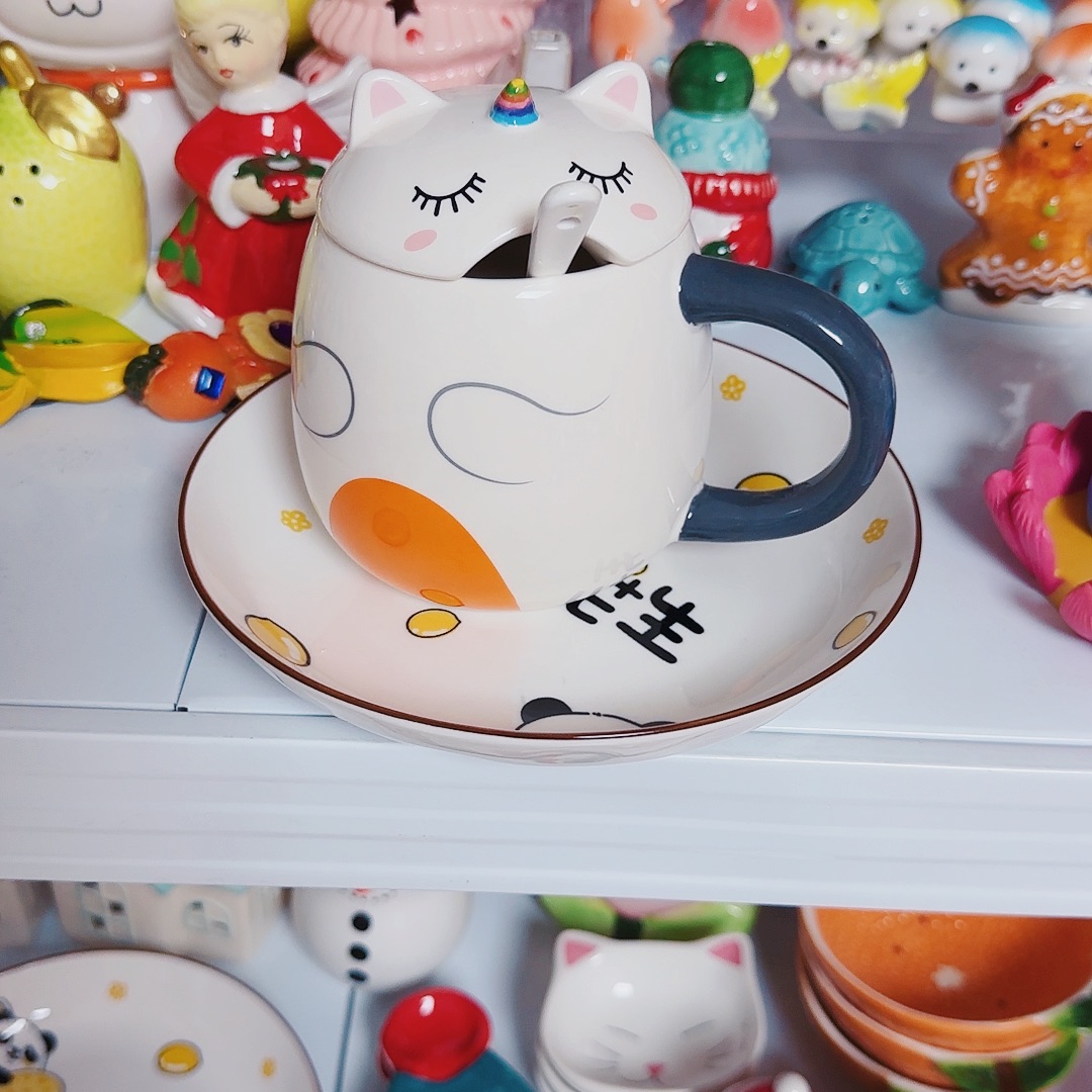 摆件默认微瑕陶瓷不退不换杯子猫咪
