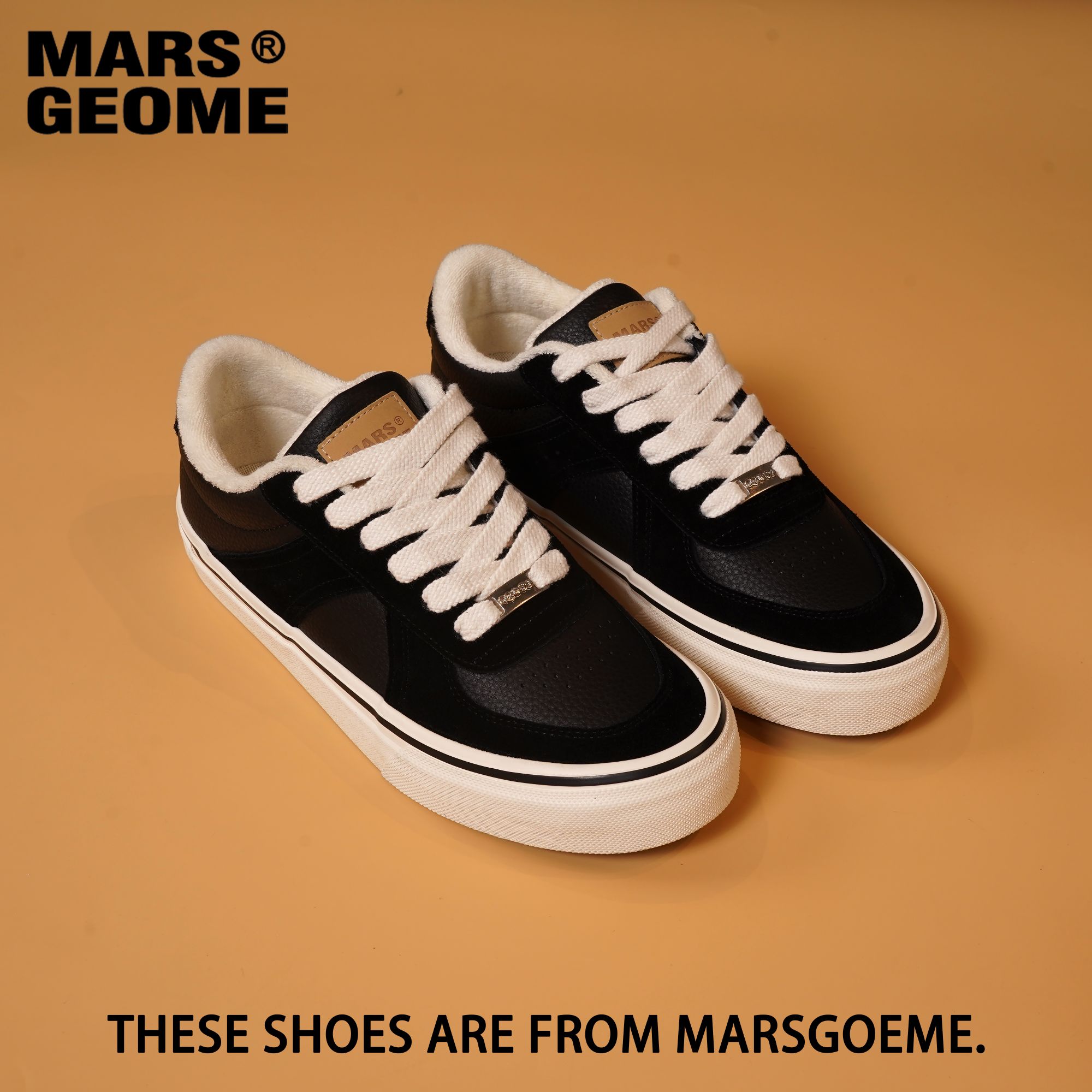 MARS*GEOME/火星几何2025年秋冬新款毛巾里休闲板鞋黑白百搭