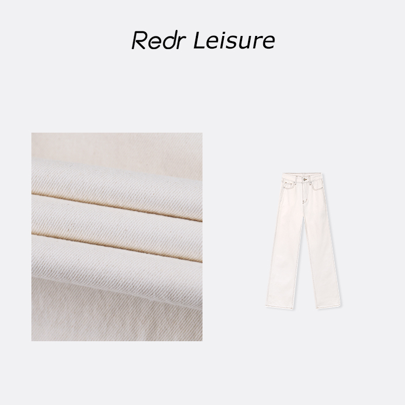 REDR新款百搭直筒牛仔裤女高腰宽松显瘦时尚休闲长裤子