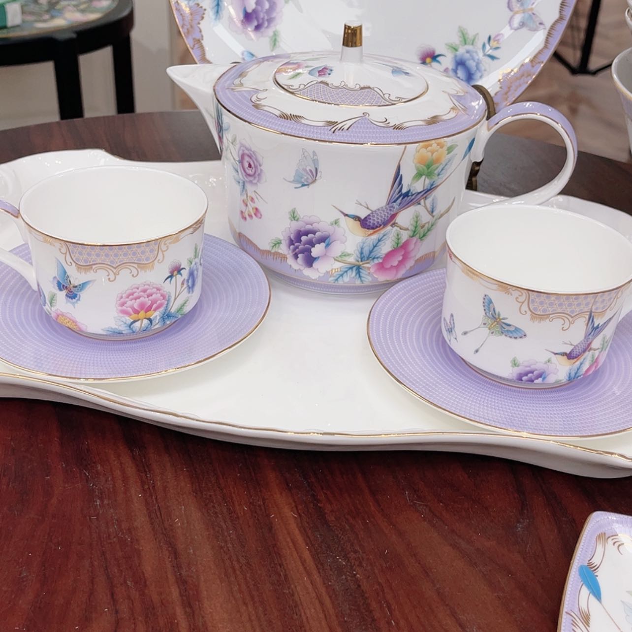 【闪购商品】瓷片一壶两杯————————-