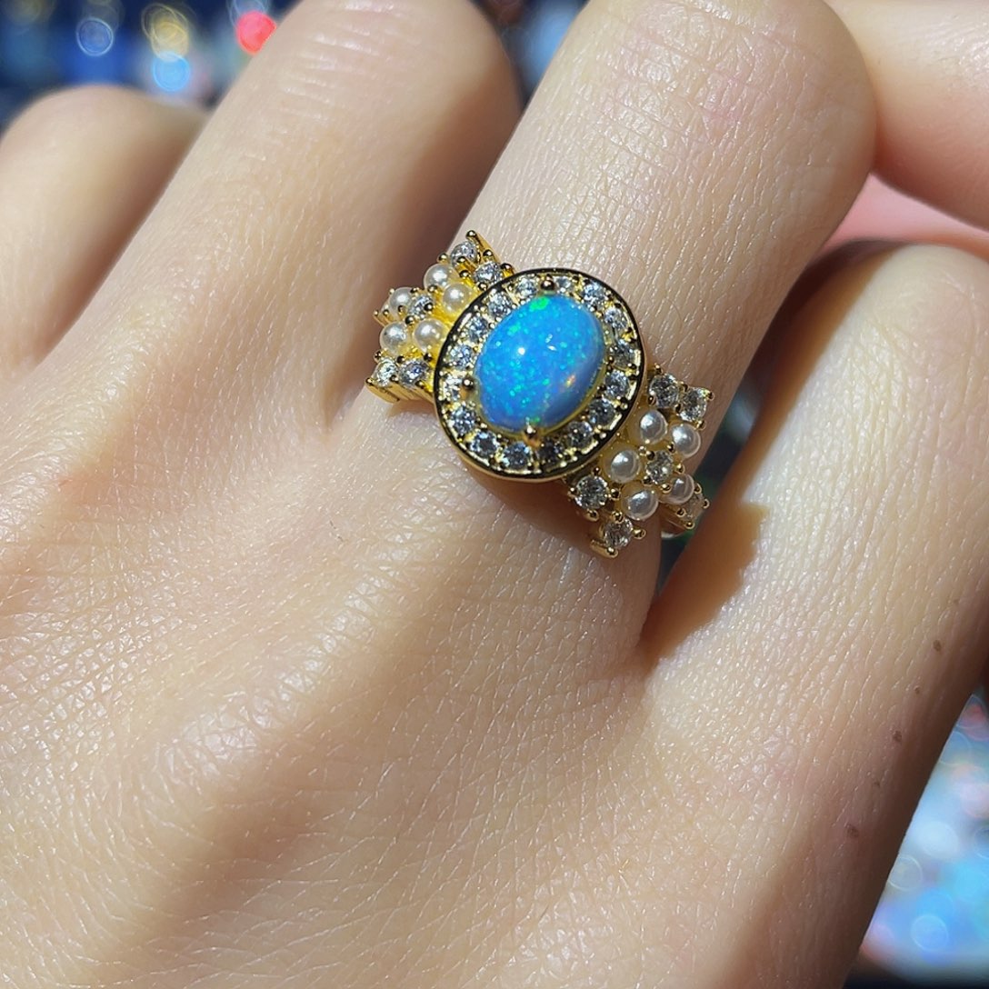 欧泊欧泊戒指银S925镶嵌