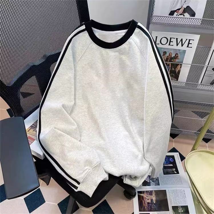 【B401-423】美式长袖圆领卫衣2025秋冬新款慵懒风宽松显瘦百搭上衣