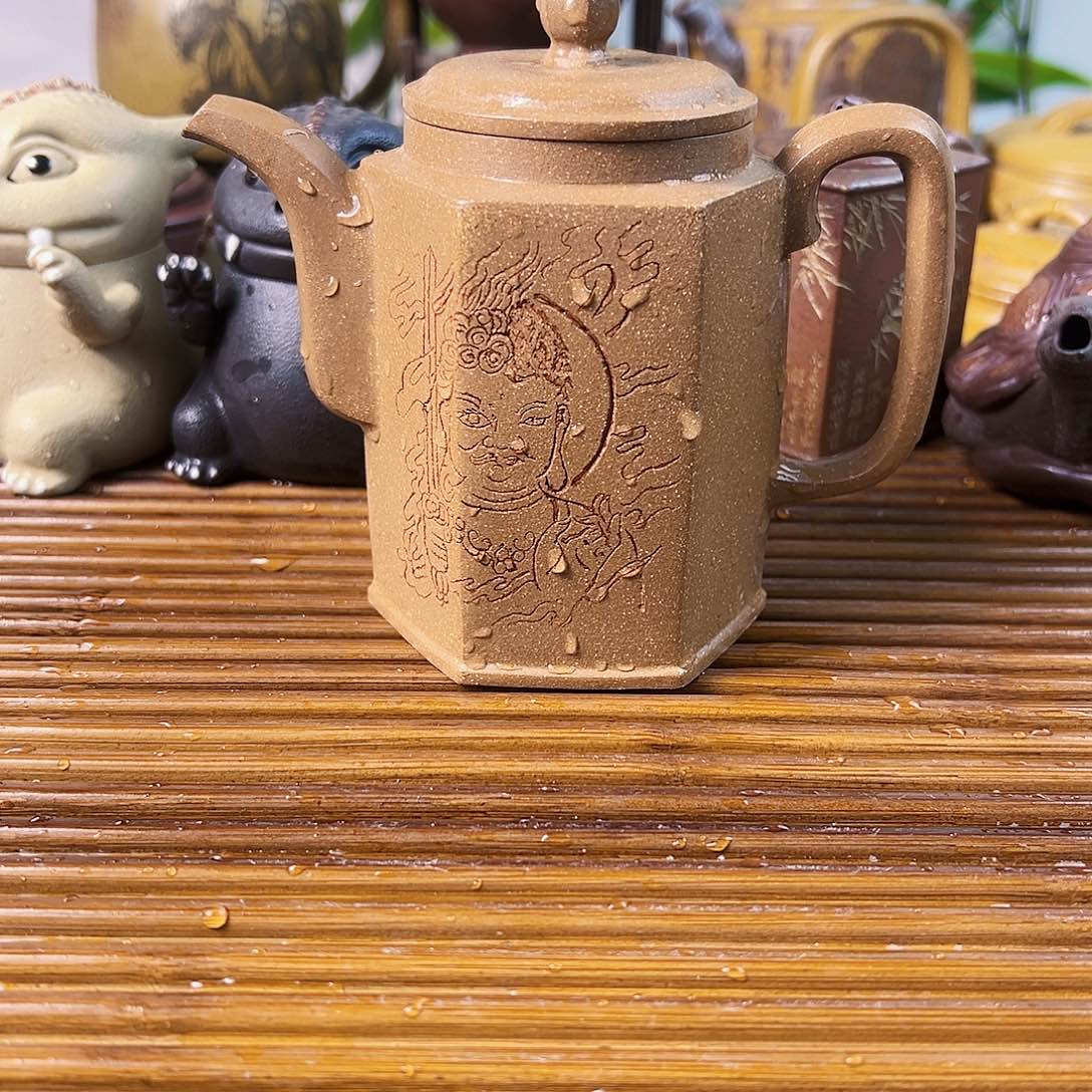 紫砂茶壶六方宫灯降坡280cc