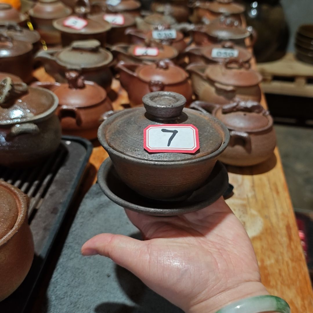 粗陶三才盖碗小乔盖碗