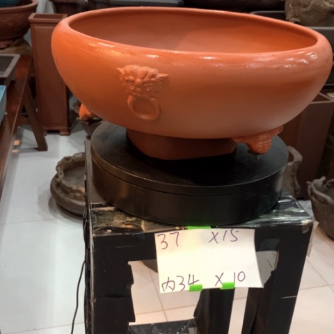 紫砂花盆红泥的圆盆