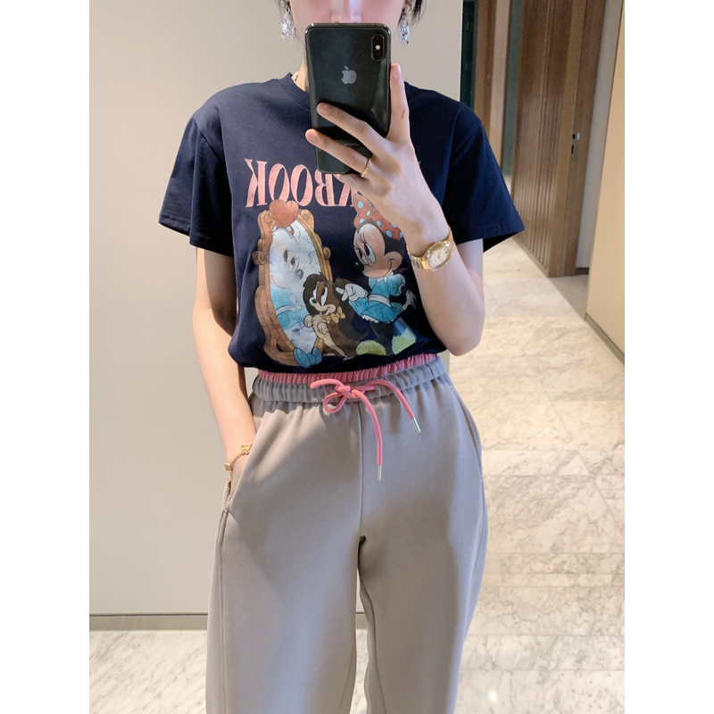 【张静芝】经典卡通短袖藏蓝色T恤