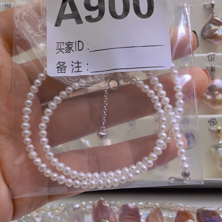 淡水珍珠银S925镶嵌颈饰