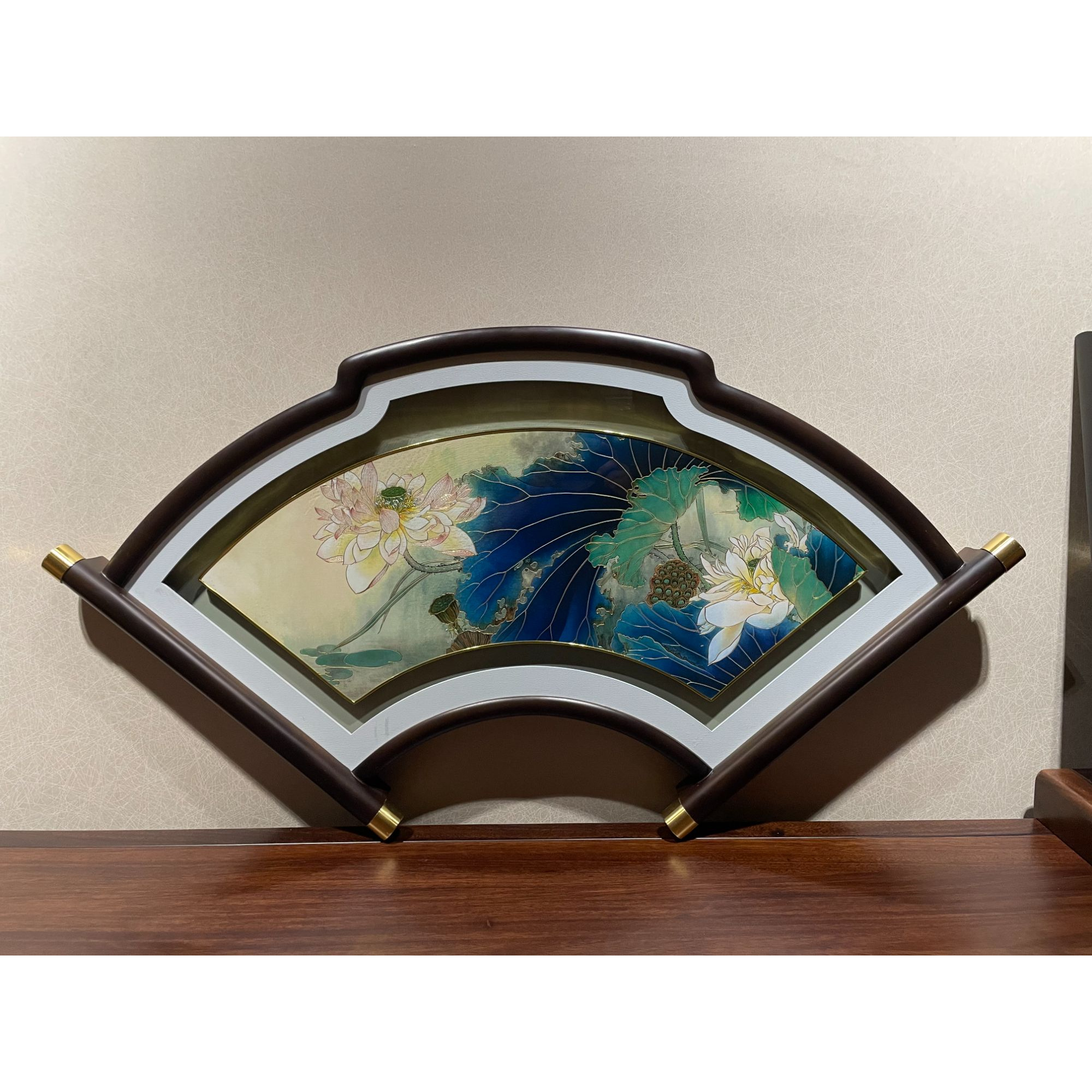 铜小鸭《爱莲说》手工铜板雕刻 玄关画茶室餐厅挂画