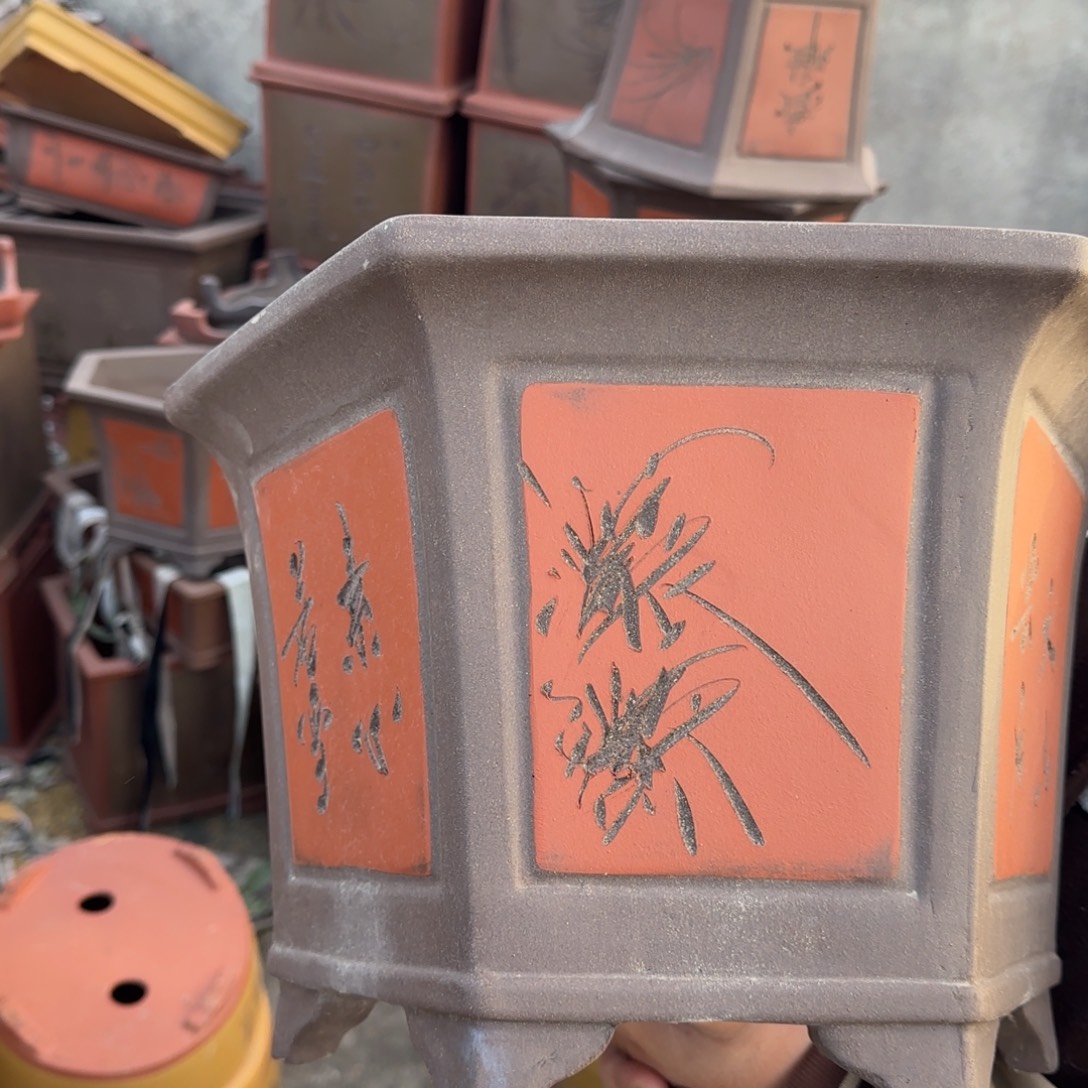 紫砂花盆口径33.21口径