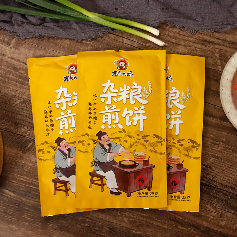 东北大妈杂粮煎饼软糯纯手工粗粮开袋即食美味方便早餐每袋25克