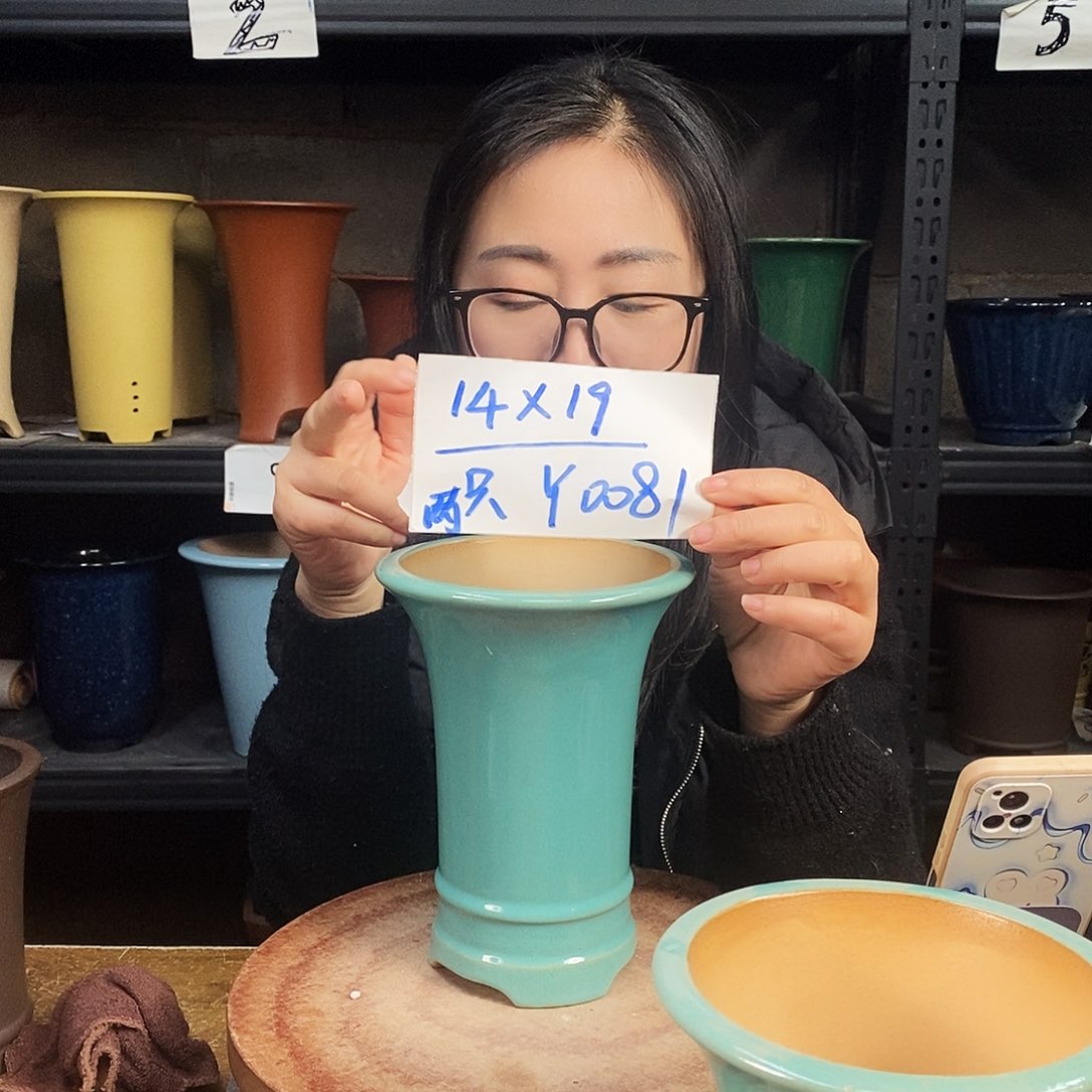 紫砂两只花盆货号Y0081