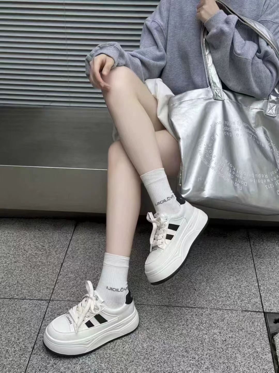 厚底小白鞋女2025秋季新款百搭透气休闲鞋爆款增高女鞋6062