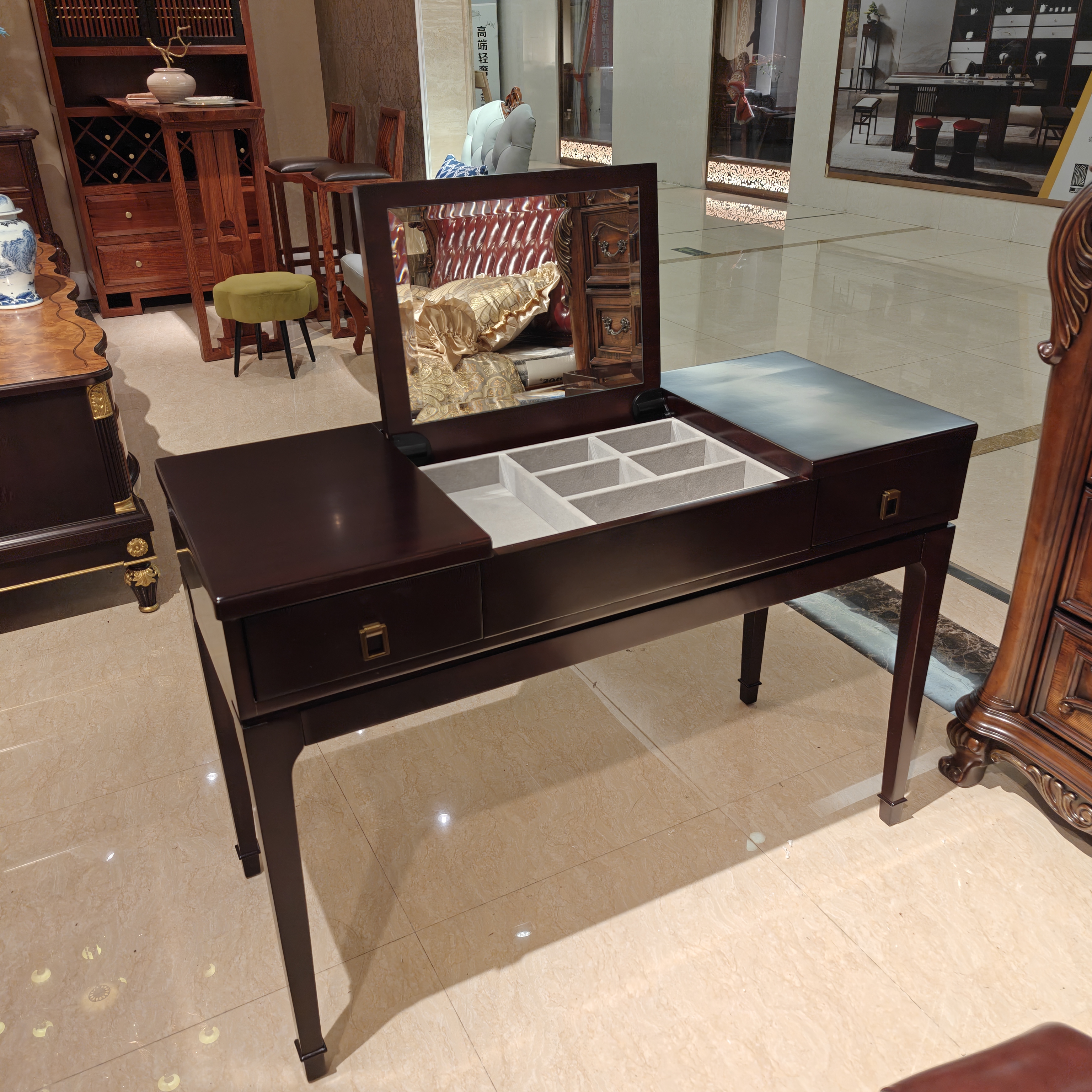 梳妆台1090*450*762mm（不包安装）桃花芯全实木美式简约新中式卧室