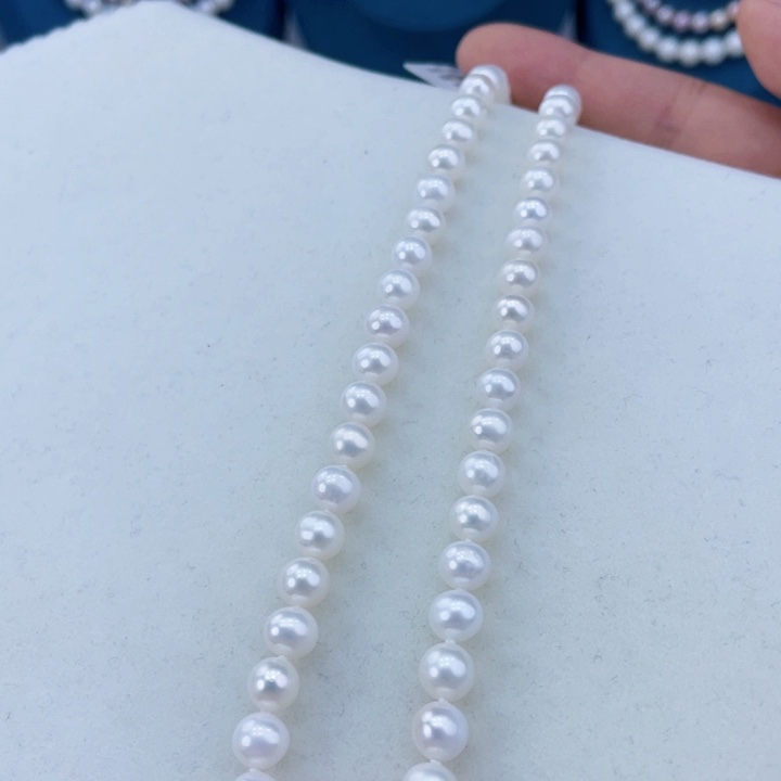 淡水珍珠颈饰银S925镶嵌卡7冷白高品