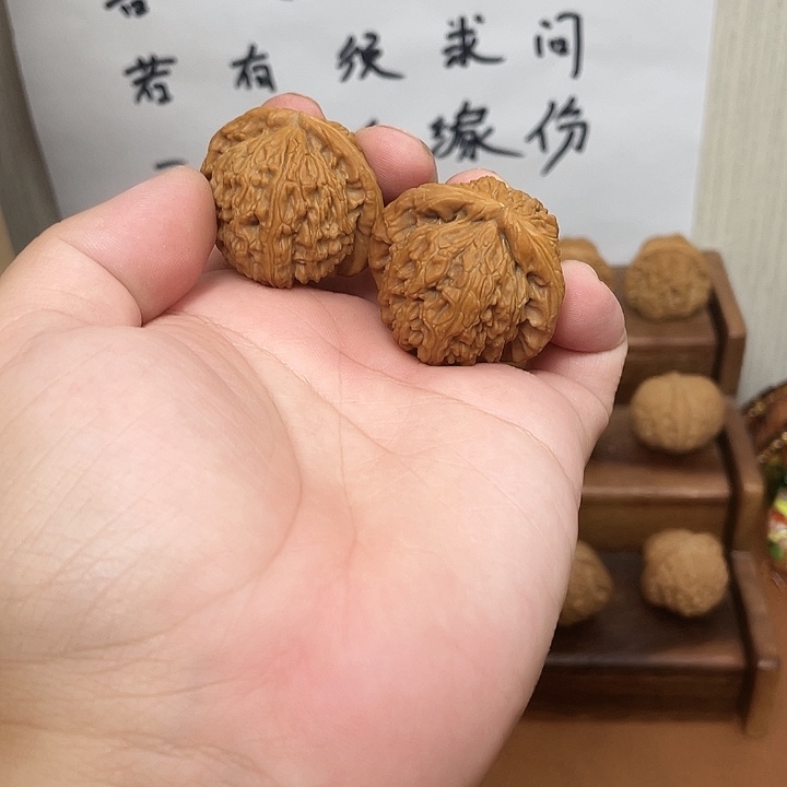 把件文玩核桃白狮子