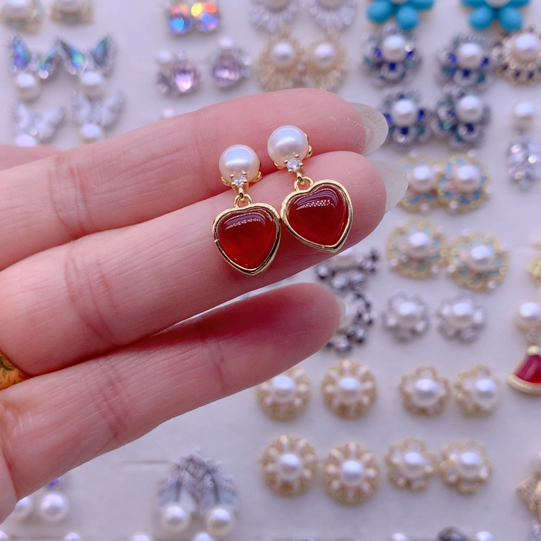 耳饰合金淡水珍珠