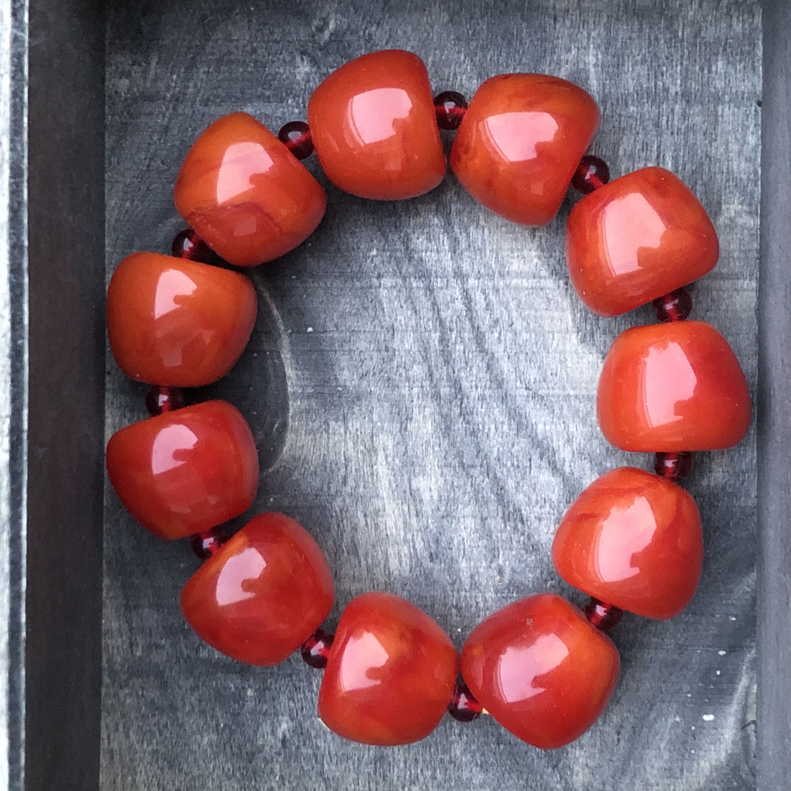 CCFXHW-柿子红老蜡手串