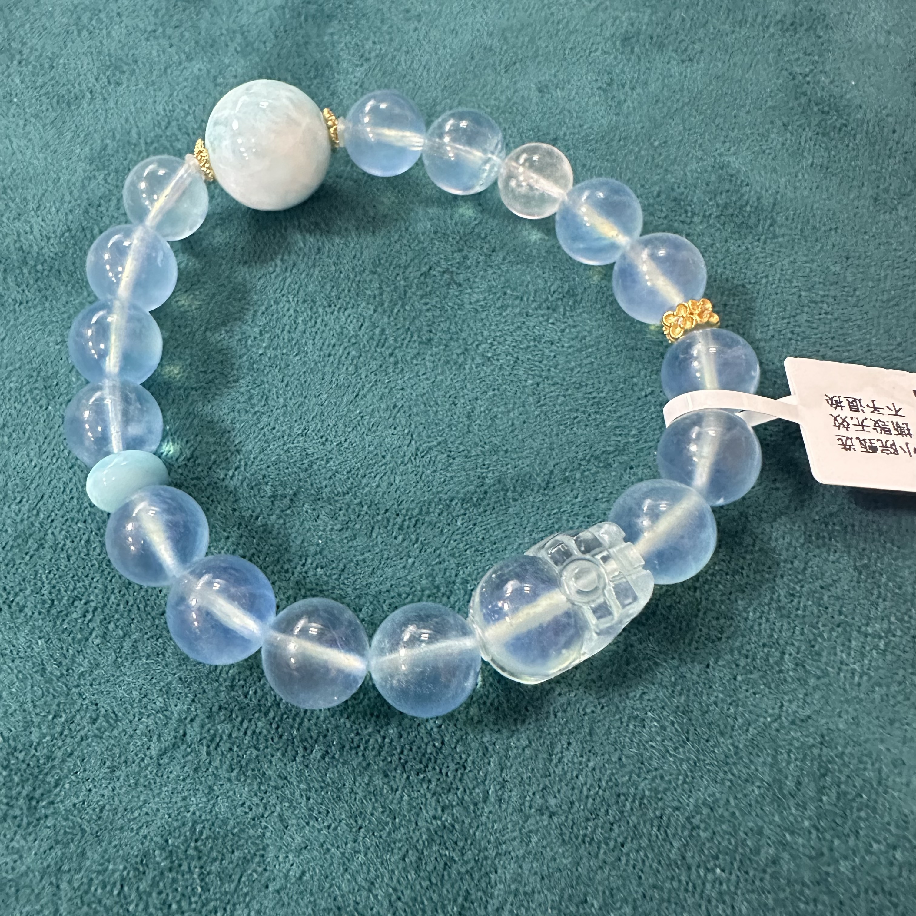 培育海蓝宝石单圈手链约9mm 多样性发一件 1868ERJ